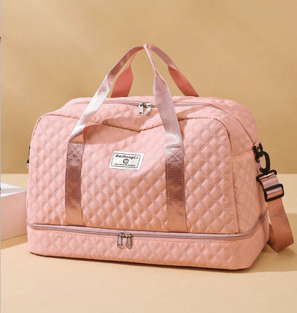 Solid Unisex Travel Tote Separate Shoe Compartment Lightweight Gym Travel Hospital College Carry On Fits Suitcase Gift For Women Mum Friends