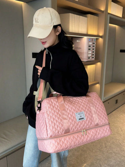 Solid Unisex Travel Tote Separate Shoe Compartment Lightweight Gym Travel Hospital College Carry On Fits Suitcase Gift For Women Mum Friends