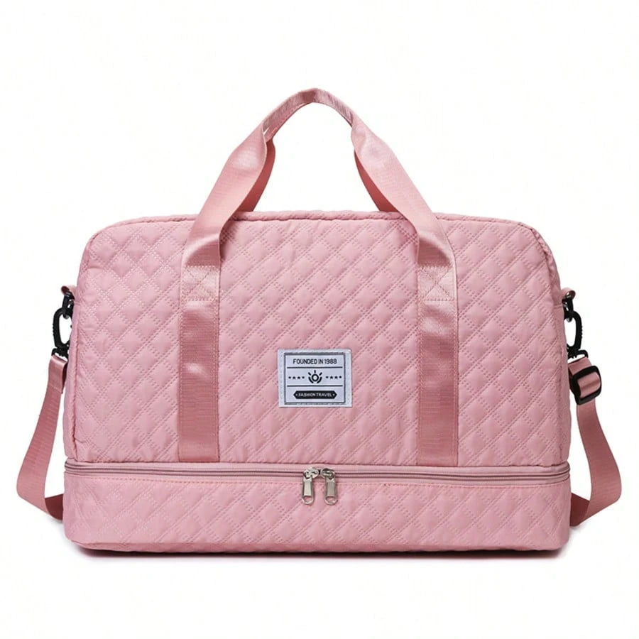 Solid Unisex Travel Tote Separate Shoe Compartment Lightweight Gym Travel Hospital College Carry On Fits Suitcase Gift For Women Mum Friends