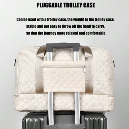 Solid Unisex Travel Tote Separate Shoe Compartment Lightweight Gym Travel Hospital College Carry On Fits Suitcase Gift For Women Mum Friends