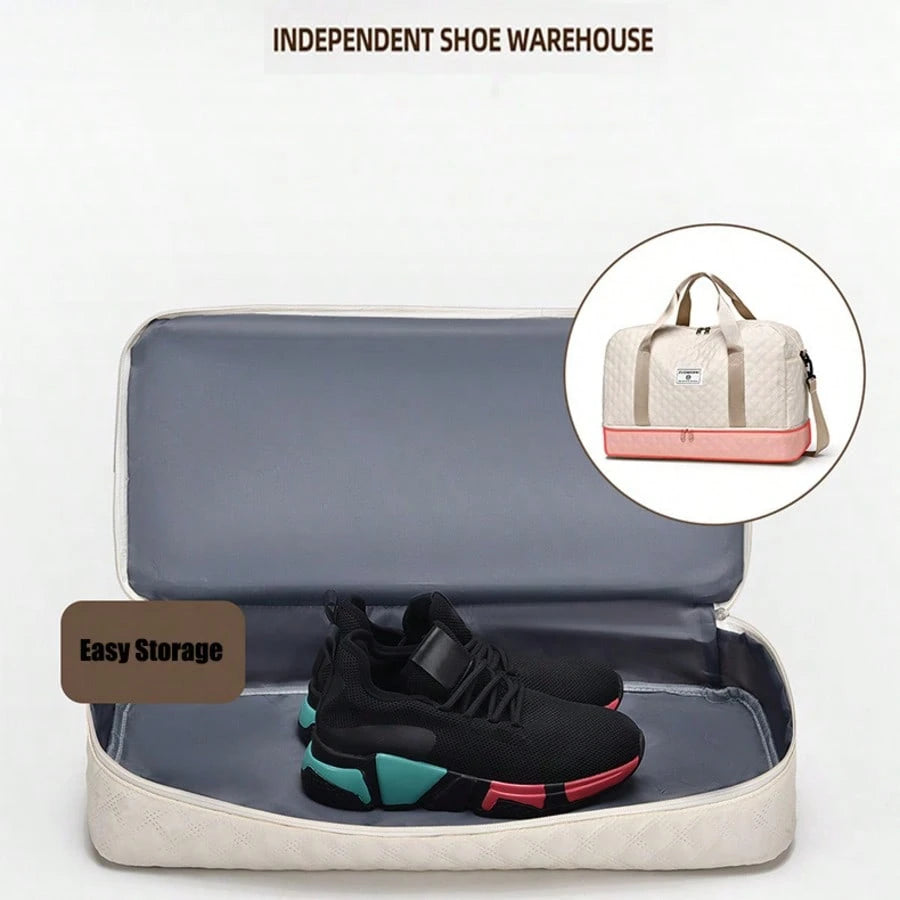 Solid Unisex Travel Tote Separate Shoe Compartment Lightweight Gym Travel Hospital College Carry On Fits Suitcase Gift For Women Mum Friends