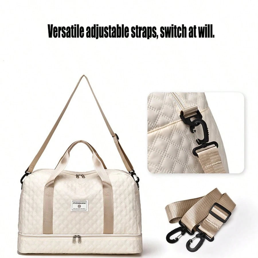 Solid Unisex Travel Tote Separate Shoe Compartment Lightweight Gym Travel Hospital College Carry On Fits Suitcase Gift For Women Mum Friends