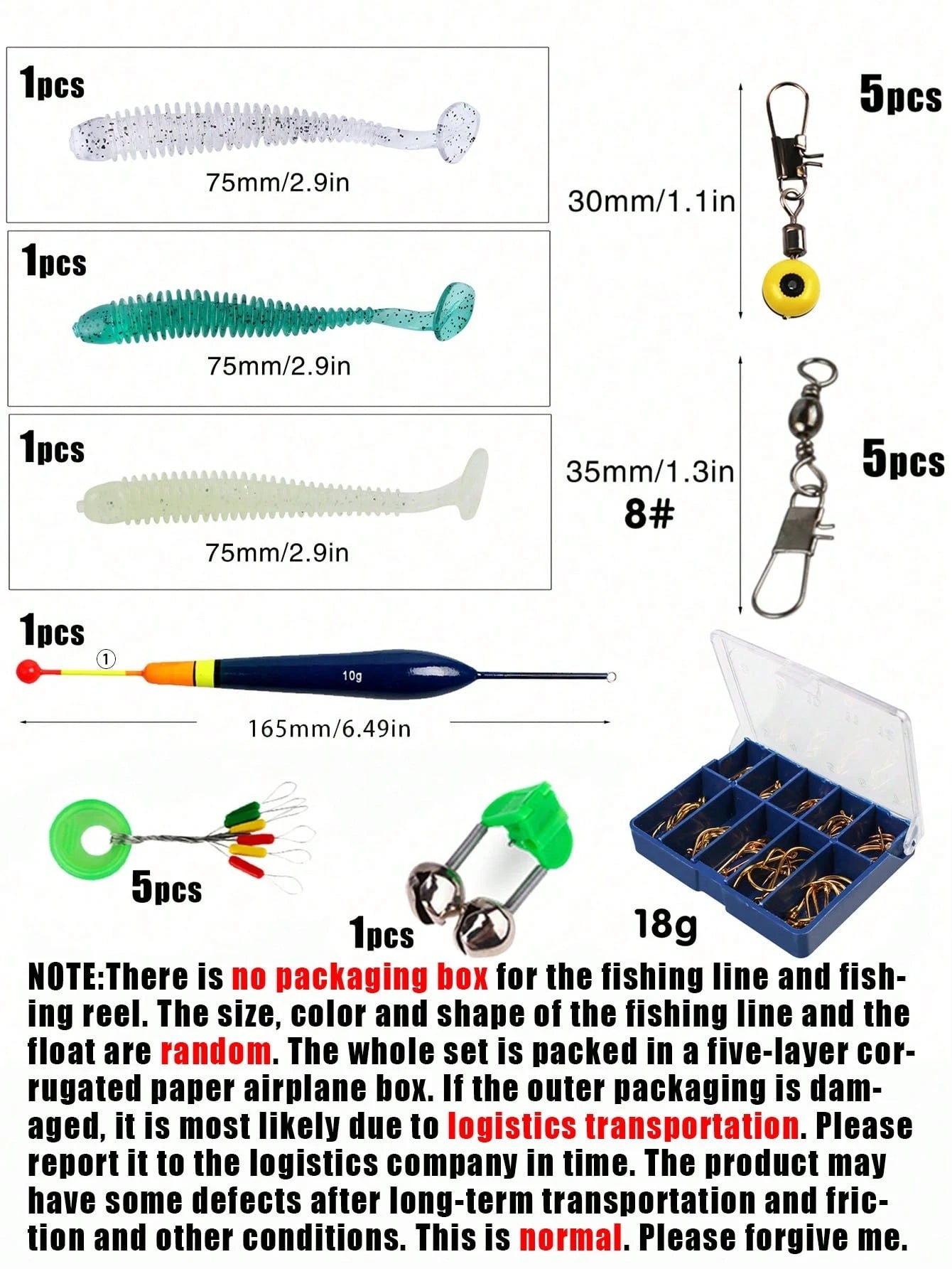 Sougayilang 2 Sections Spinning Fishing Rod And Reel Combo 1.8m/5.9FT Ultralight Carbon Fiber Fishing Rod And Spinning Fishing Reel, Line, Lure, 5.0:1 Gear Ratio Metal Spool, Max Drag 10kg For Freshwa