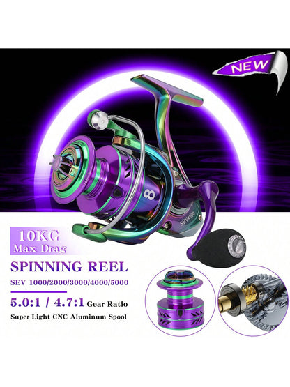 Sougayilang 2 Sections Spinning Fishing Rod And Reel Combo 1.8m/5.9FT Ultralight Carbon Fiber Fishing Rod And Spinning Fishing Reel, Line, Lure, 5.0:1 Gear Ratio Metal Spool, Max Drag 10kg For Freshwa
