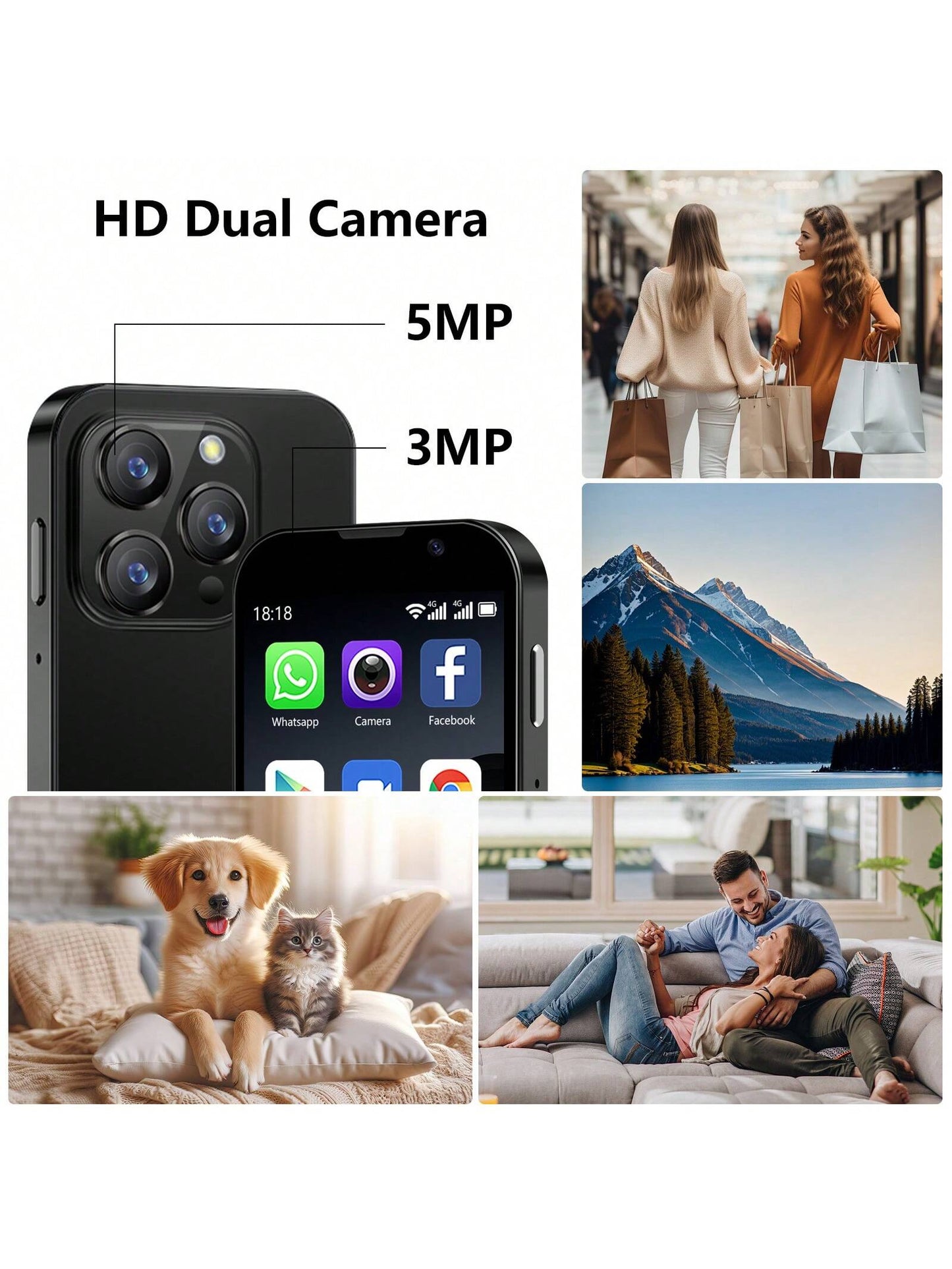 SOYES 3G Mini Smartphone, 2GB+16GB, Android Phone, 3.0 HD Screen, WiFi, Pocket Phone, Ideal Gift For Student, Easy To Use, Mini Phone, Enjoy Music, TV And Games To The Fullest!Halloween Gift.Halloween