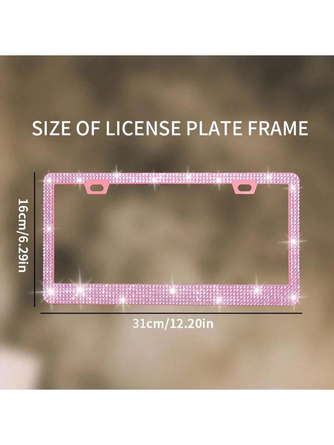 Sparkling Rhinestone Metal Car License Plate Frame, Luxury Rhinestone Studded License Plate Holder 1/2pcs, Suitable For Various Car Models License Plate Decoration Accessories