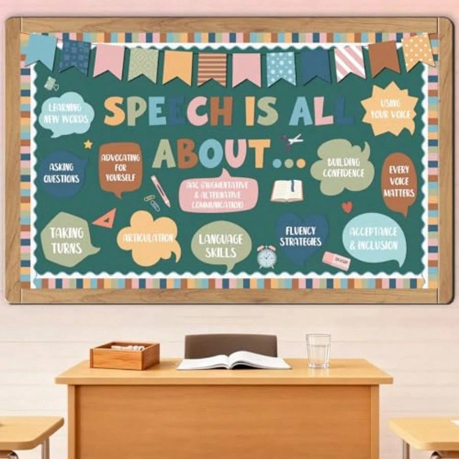 Speech Therapy Classroom Decor Speech Bulletin Board Decorations Speech Therapy Classroom Decor Sets, Back To School Paper Cutouts, Speech Learning Bulletin Board, Classroom Wall Supplies