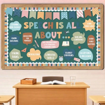 Speech Therapy Classroom Decor Speech Bulletin Board Decorations Speech Therapy Classroom Decor Sets, Back To School Paper Cutouts, Speech Learning Bulletin Board, Classroom Wall Supplies