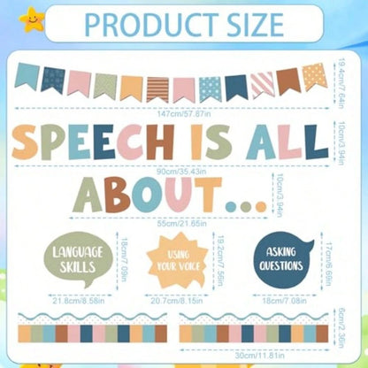 Speech Therapy Classroom Decor Speech Bulletin Board Decorations Speech Therapy Classroom Decor Sets, Back To School Paper Cutouts, Speech Learning Bulletin Board, Classroom Wall Supplies