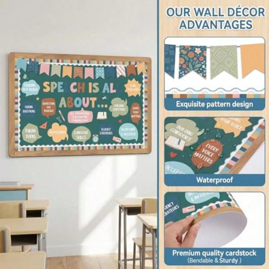 Speech Therapy Classroom Decor Speech Bulletin Board Decorations Speech Therapy Classroom Decor Sets, Back To School Paper Cutouts, Speech Learning Bulletin Board, Classroom Wall Supplies