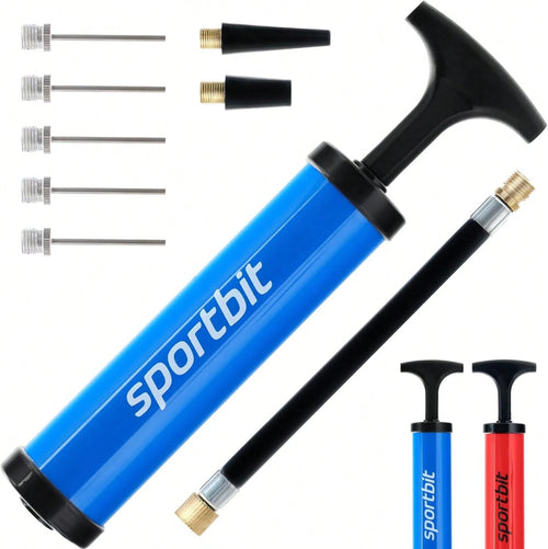 SPORTBIT Ball Pump For Sports Balls- Push &Amp; Pull Inflating System- Hand Pump For All Exercise Balls- Volleyball Pump, Basketball Inflator, Football &Amp; Soccer Ball Air Pump
