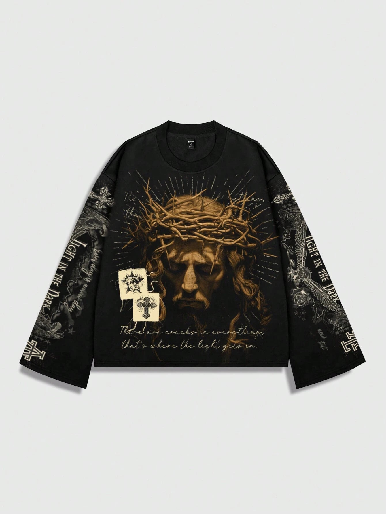 Spring Casual Graphic Men'S Jesus Graphic Print Tee, Casual For Spring And Summer, Fall, 2000S Style