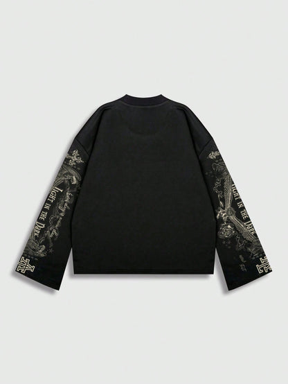 Spring Casual Graphic Men'S Jesus Graphic Print Tee, Casual For Spring And Summer, Fall, 2000S Style