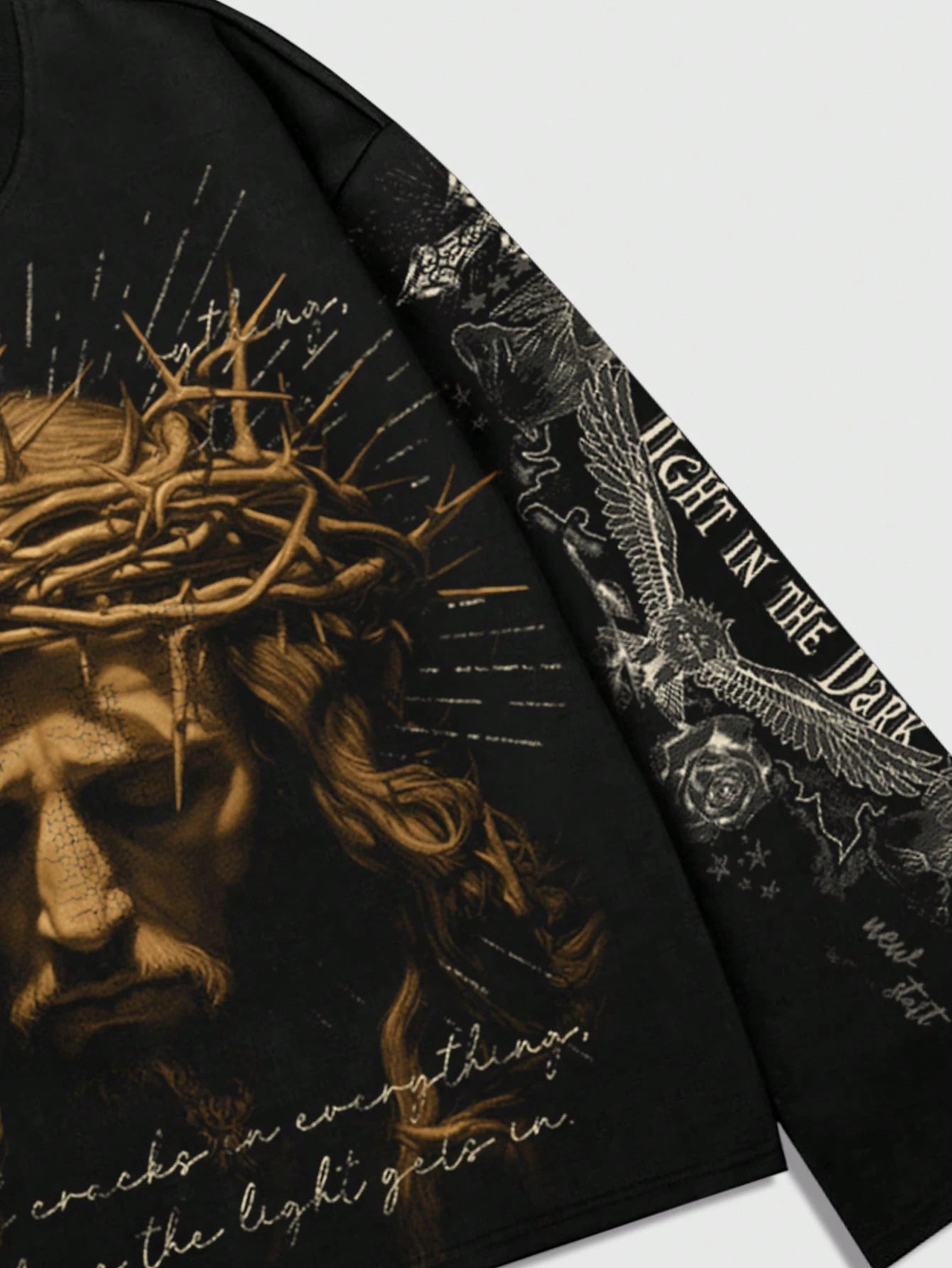 Spring Casual Graphic Men'S Jesus Graphic Print Tee, Casual For Spring And Summer, Fall, 2000S Style