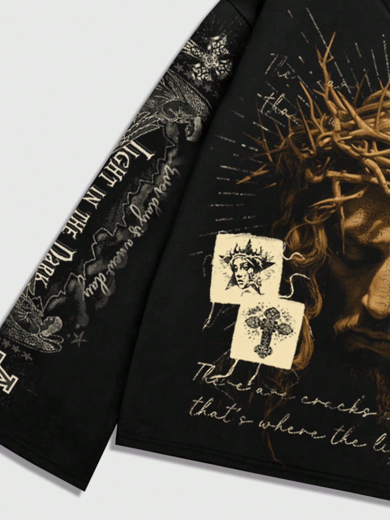 Spring Casual Graphic Men'S Jesus Graphic Print Tee, Casual For Spring And Summer, Fall, 2000S Style