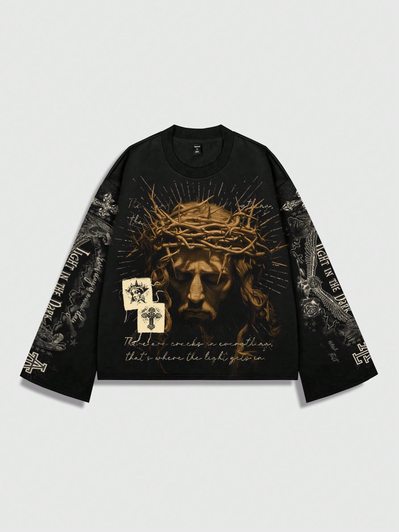 Spring Casual Graphic Men'S Jesus Graphic Print Tee, Casual For Spring And Summer, Fall, 2000S Style