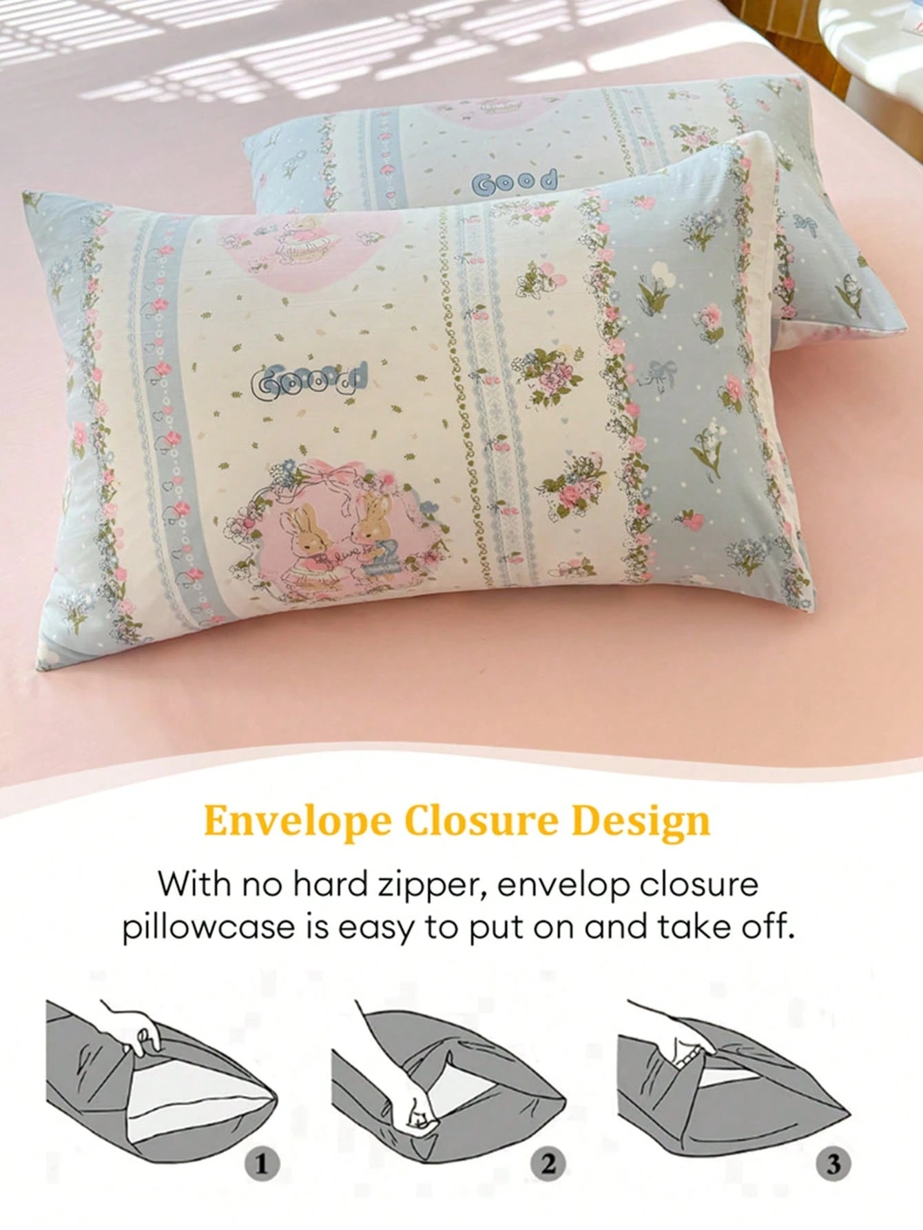 Spring/Summer Ditsy Floral Duvet Cover 4-Piece Set, French Country Style, Includes 1 Duvet Cover, 1 Bed Sheet, 2 Pillowcases, Duvet Insert And Pillow Insert Not Included, Pillowcase Pattern Randomly C