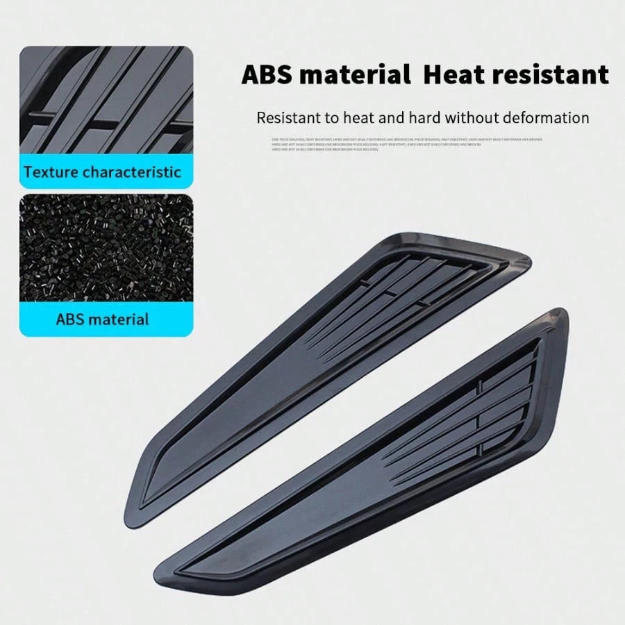 SS STYLE BLACK BONNET HOOD VENT SCOOP COVERS FOR 16-2023 CHEVY CAMARO 1LT LT RS
