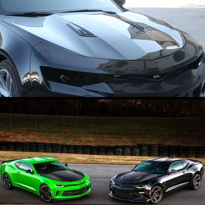 SS STYLE BLACK BONNET HOOD VENT SCOOP COVERS FOR 16-2023 CHEVY CAMARO 1LT LT RS