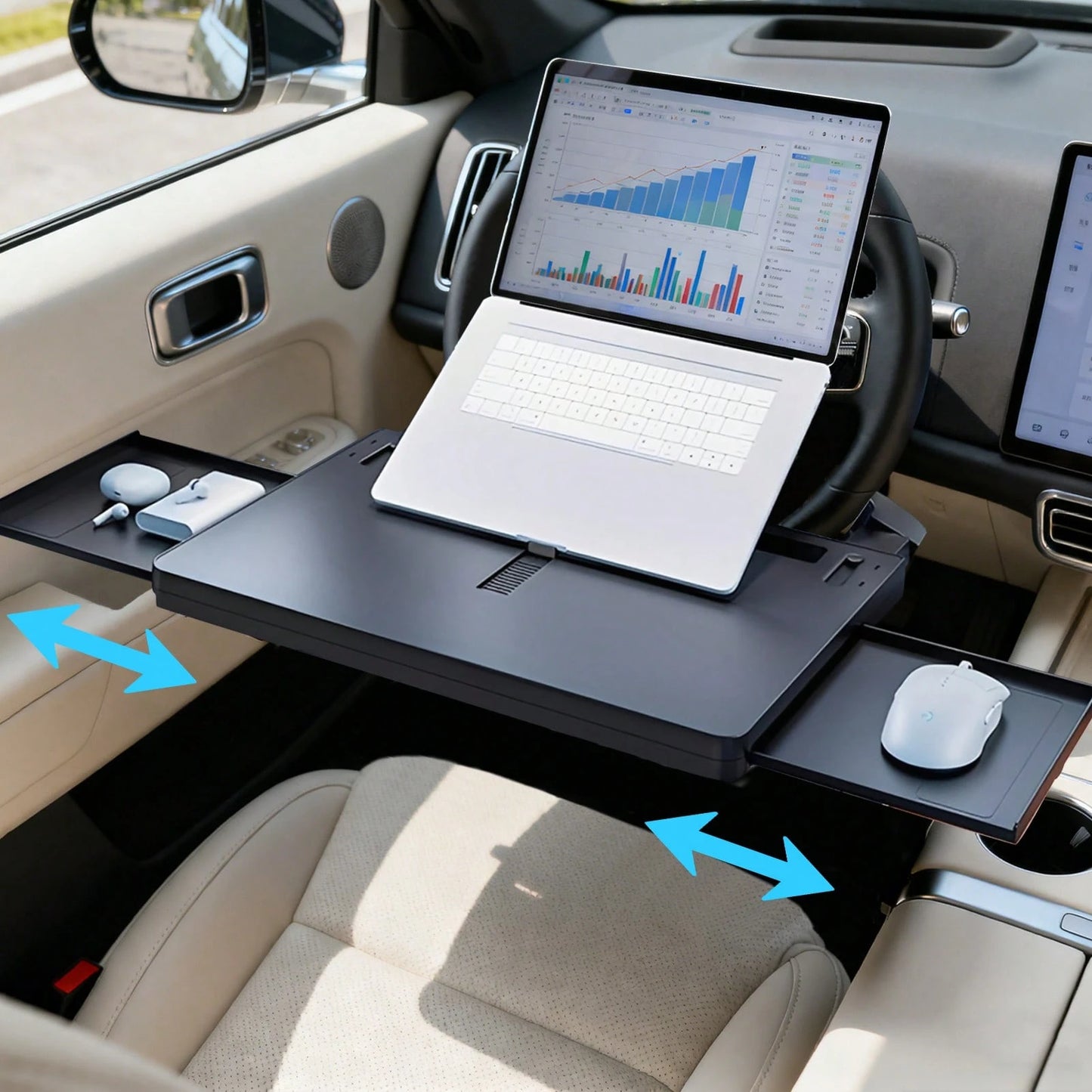 Steering Wheel Tray, Laptop Stand, Car Dining Table, Retractable Car Tray, A Place To Write, Read, Eat And Work During Car Travel, Suitable For Most Vehicles