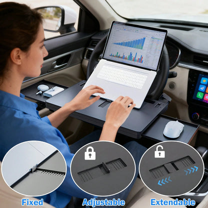 Steering Wheel Tray, Laptop Stand, Car Dining Table, Retractable Car Tray, A Place To Write, Read, Eat And Work During Car Travel, Suitable For Most Vehicles