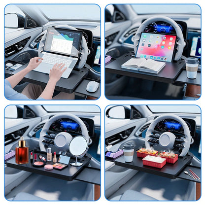 Steering Wheel Tray, Laptop Stand, Car Dining Table, Retractable Car Tray, A Place To Write, Read, Eat And Work During Car Travel, Suitable For Most Vehicles