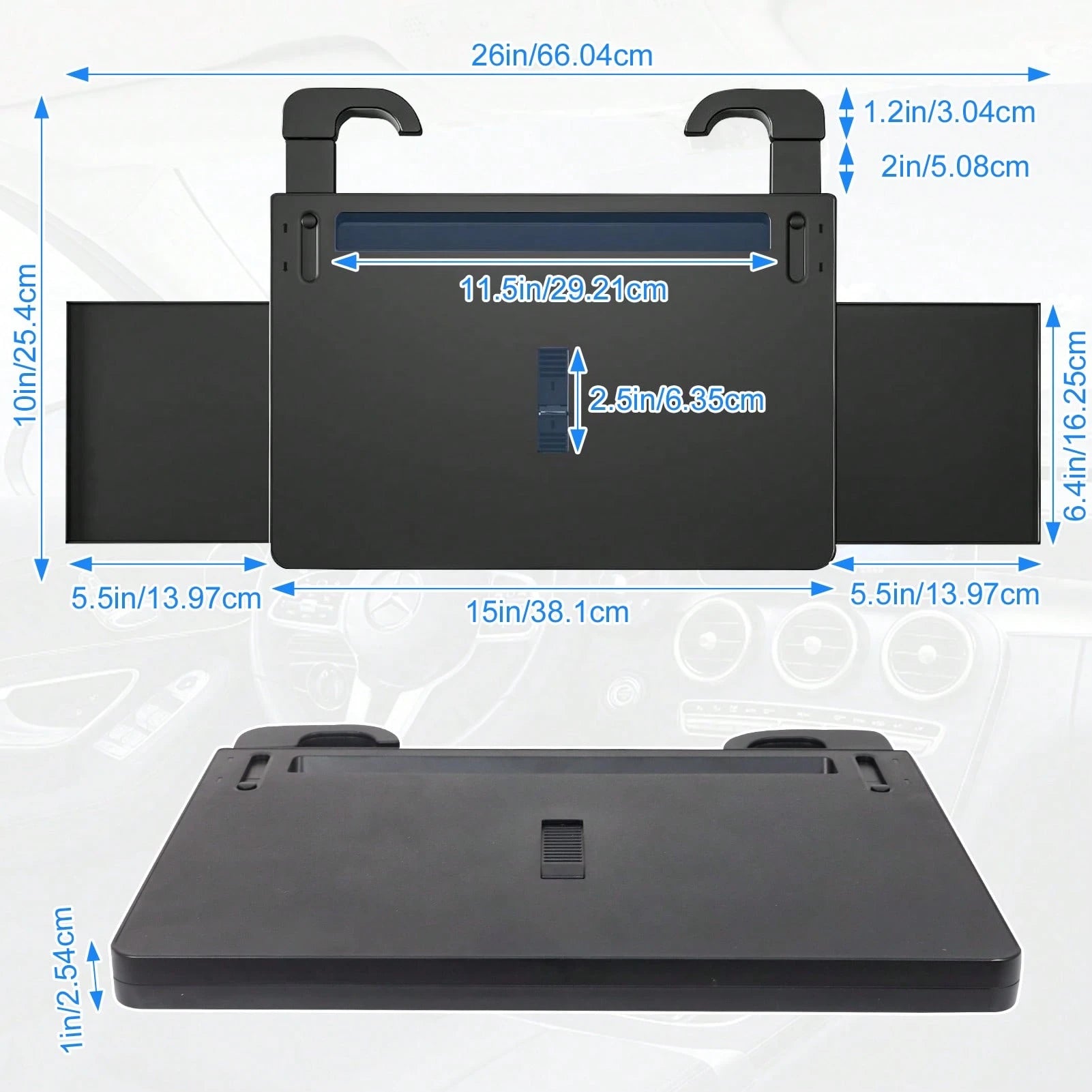 Steering Wheel Tray, Laptop Stand, Car Dining Table, Retractable Car Tray, A Place To Write, Read, Eat And Work During Car Travel, Suitable For Most Vehicles
