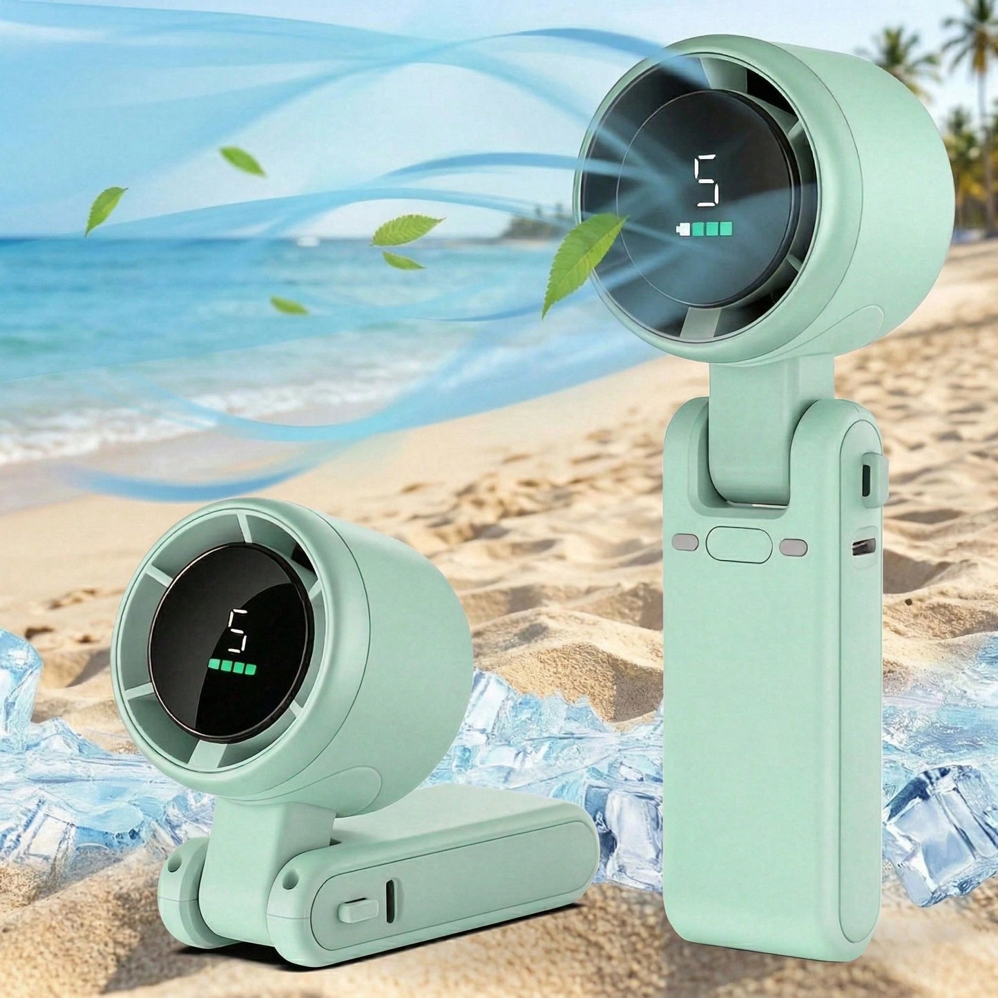 Stop Sweating! Ultra-Fast 10m/S Handheld Turbo Fan- Long Battery Life, 3,550 RPM Turbo Fan| 5 Speeds & 180° Foldable| Your Pocket-Sized AC, The Ultimate Travel Essential: 5-Gear Foldable Turbo Fan
