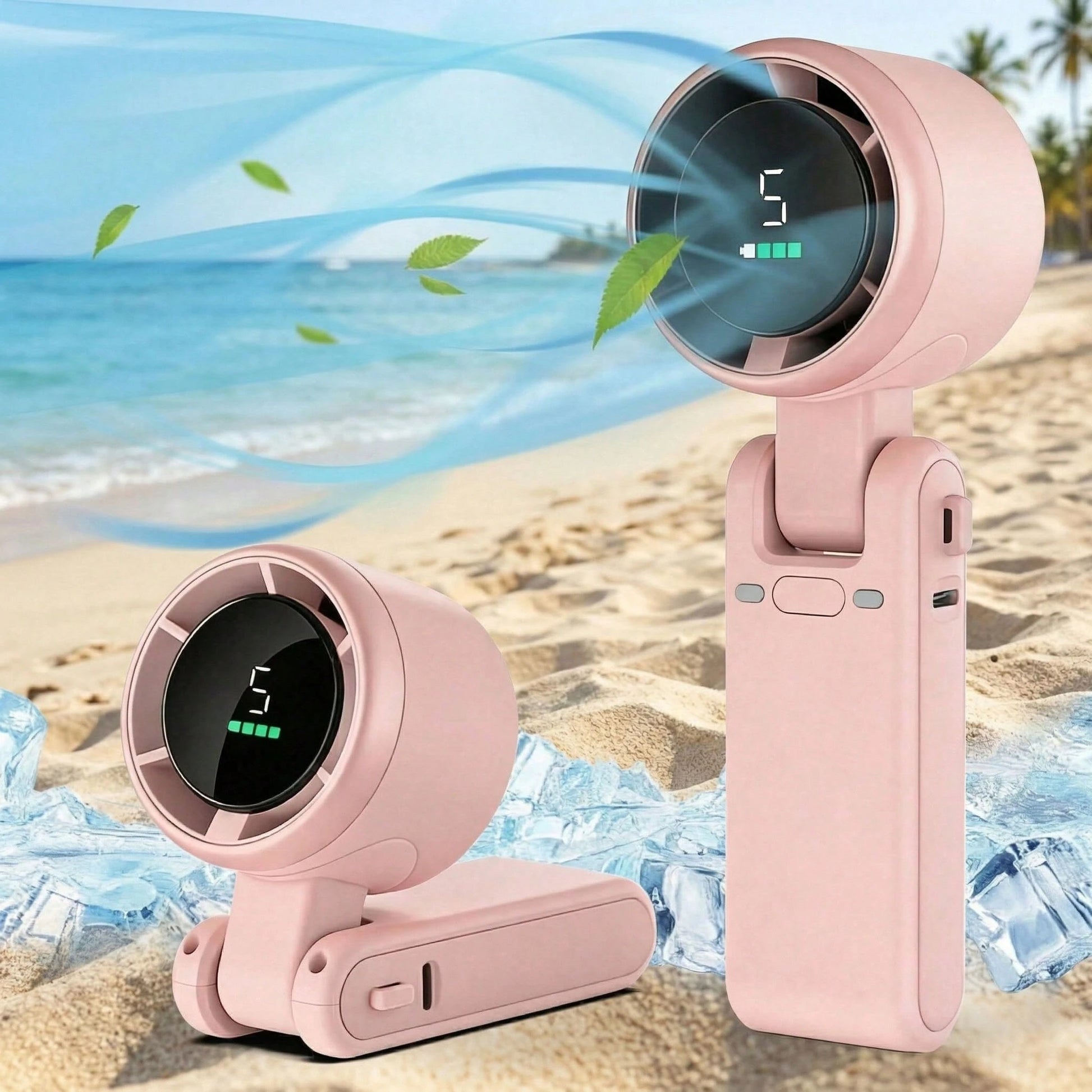 Stop Sweating! Ultra-Fast 10m/S Handheld Turbo Fan- Long Battery Life, 3,550 RPM Turbo Fan| 5 Speeds & 180° Foldable| Your Pocket-Sized AC, The Ultimate Travel Essential: 5-Gear Foldable Turbo Fan