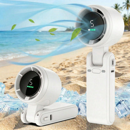 Stop Sweating! Ultra-Fast 10m/S Handheld Turbo Fan- Long Battery Life, 3,550 RPM Turbo Fan| 5 Speeds & 180° Foldable| Your Pocket-Sized AC, The Ultimate Travel Essential: 5-Gear Foldable Turbo Fan