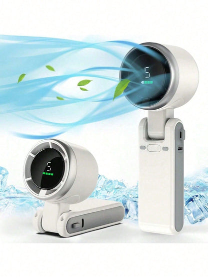 Stop Sweating! Ultra-Fast 10m/S Handheld Turbo Fan- Long Battery Life, 3,550 RPM Turbo Fan| 5 Speeds & 180° Foldable| Your Pocket-Sized AC, The Ultimate Travel Essential: 5-Gear Foldable Turbo Fan
