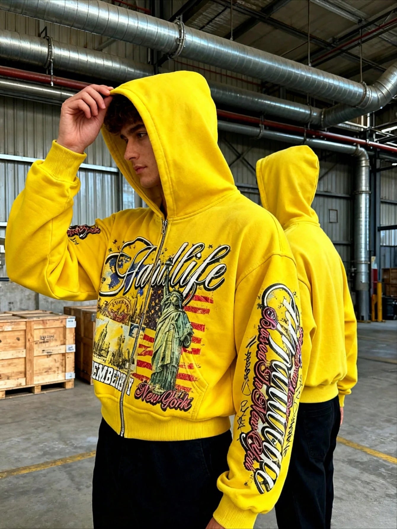 Streetwear Zip-Up Hoodie| Unisex Oversized Graphic Pullover| Y2K Vintage Style, Back To School