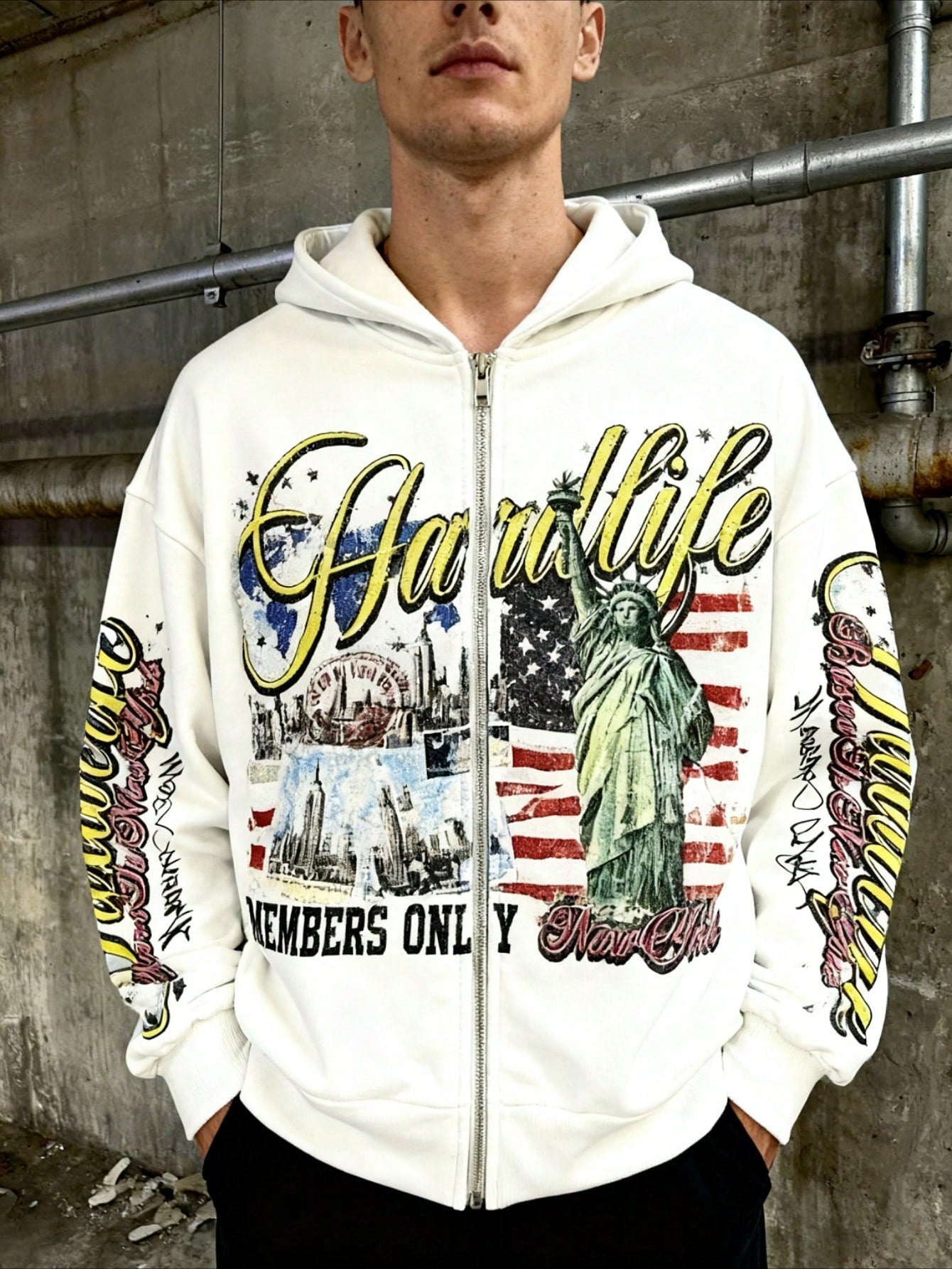 Streetwear Zip-Up Hoodie| Unisex Oversized Graphic Pullover| Y2K Vintage Style, Back To School