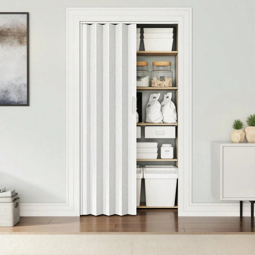 Studio Series 32" W PVC Foldable Accordion Doors, White