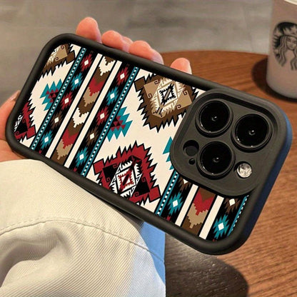 Stunning Western Stripe Red Phone Case For IPhone 17 ProMax 16 Pro Max 15 Pro 14 13 12 11 Shockproof Cover With Protection Protective Case Drop-Proof Phone Case Cellphone Smartphone,Suitable For IPho