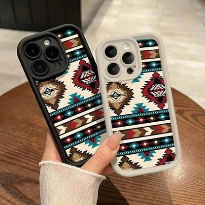 Stunning Western Stripe Red Phone Case For IPhone 17 ProMax 16 Pro Max 15 Pro 14 13 12 11 Shockproof Cover With Protection Protective Case Drop-Proof Phone Case Cellphone Smartphone,Suitable For IPho