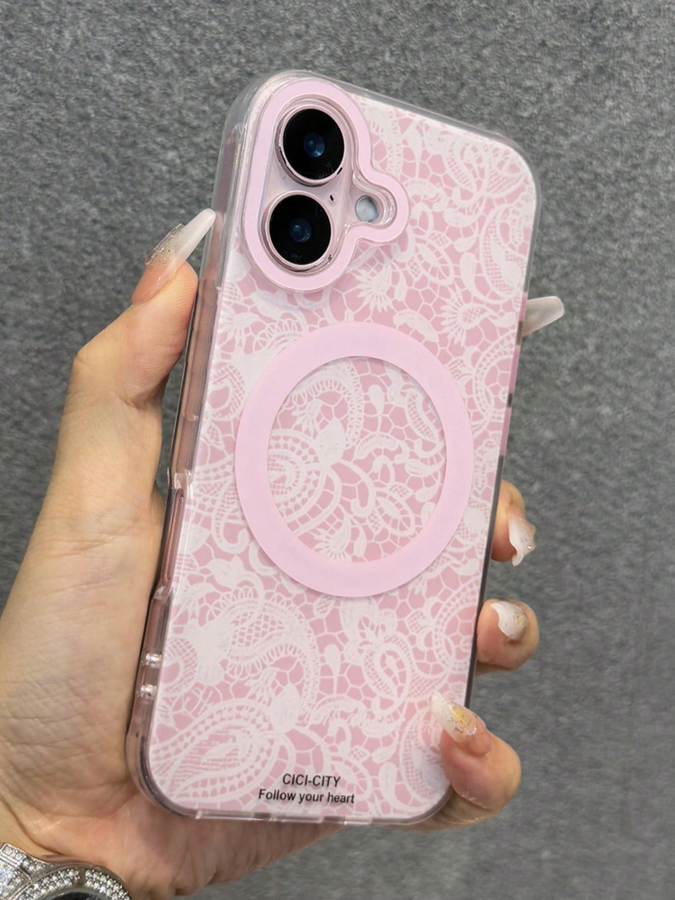 Stylish Double Color Stripe Floral Magnetic Wireless Charging Phone Case Compatible With IPhone 17Air 16 15 14 13 Pro Max Shockproof Back Cover