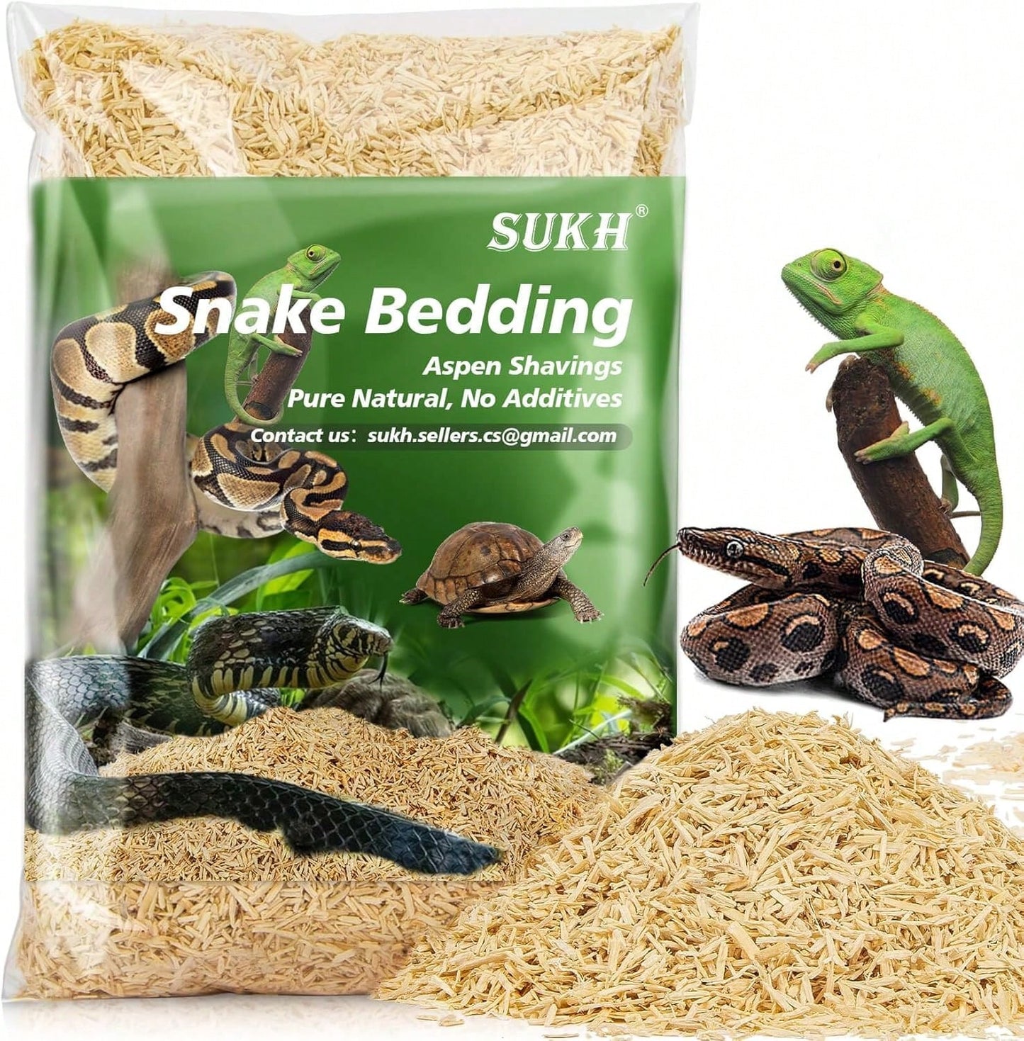 Sukh 14OZ Natural Aspen Shavings Reptile Bedding, Soft Wood Shavings Terrarium &Amp; Tank Substrate, Nesting Material For Snake, Lizard, Tortoise, Small Animal, Rabbit, Chicken &Amp; Bird