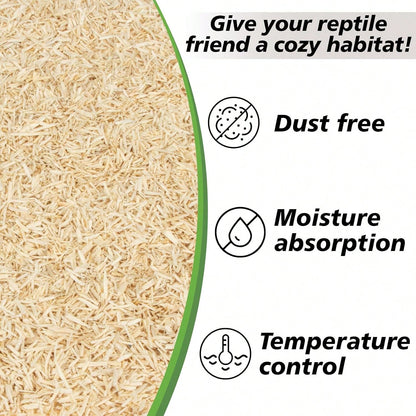 Sukh 14OZ Natural Aspen Shavings Reptile Bedding, Soft Wood Shavings Terrarium &Amp; Tank Substrate, Nesting Material For Snake, Lizard, Tortoise, Small Animal, Rabbit, Chicken &Amp; Bird