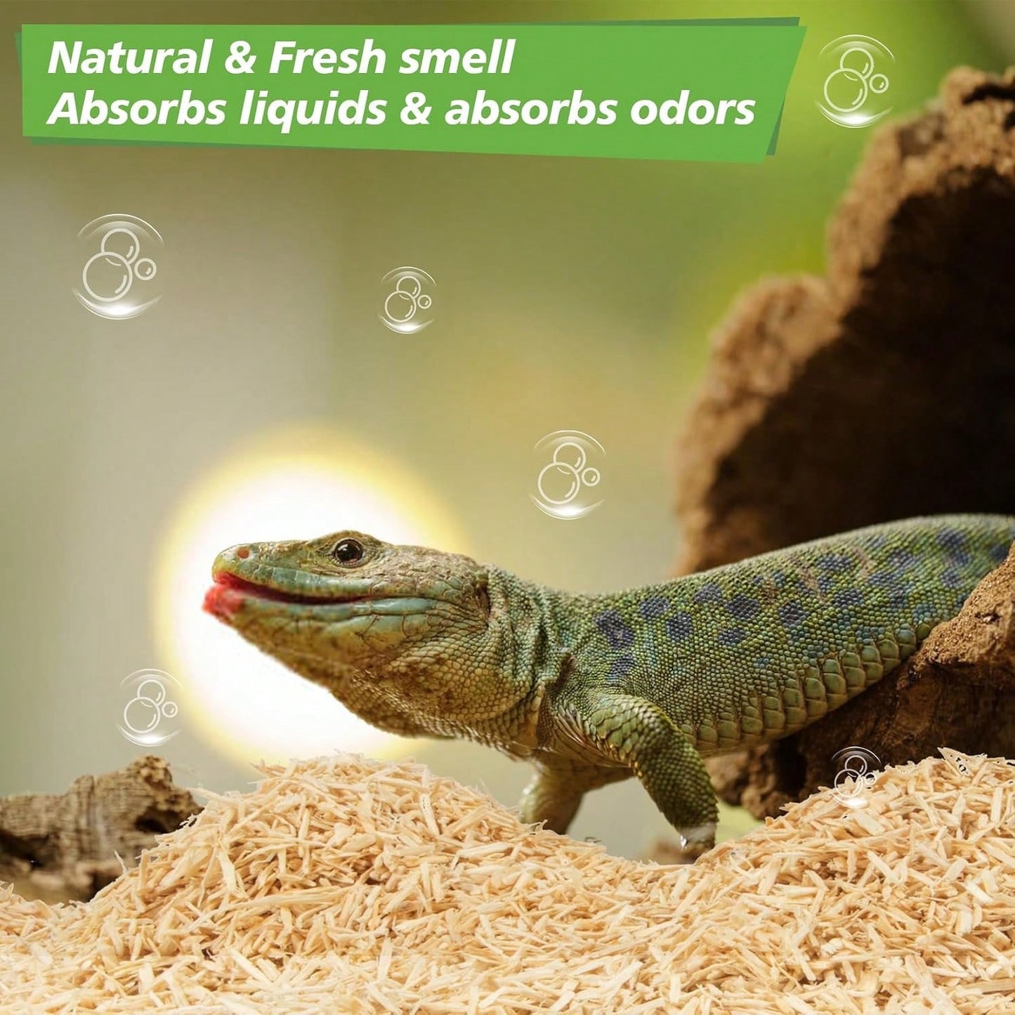 Sukh 14OZ Natural Aspen Shavings Reptile Bedding, Soft Wood Shavings Terrarium &Amp; Tank Substrate, Nesting Material For Snake, Lizard, Tortoise, Small Animal, Rabbit, Chicken &Amp; Bird