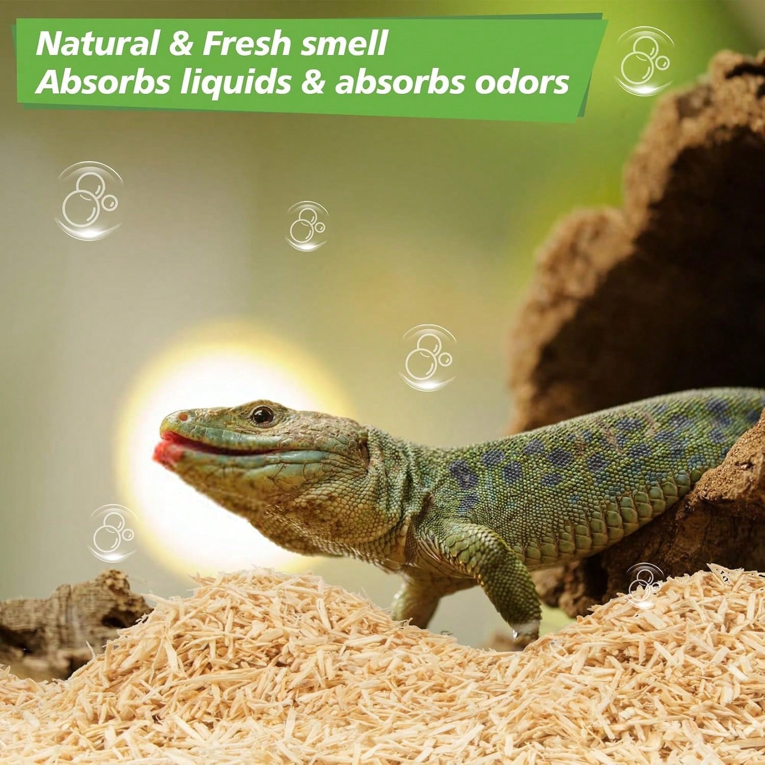 Sukh 14OZ Natural Aspen Shavings Reptile Bedding, Soft Wood Shavings Terrarium &Amp; Tank Substrate, Nesting Material For Snake, Lizard, Tortoise, Small Animal, Rabbit, Chicken &Amp; Bird