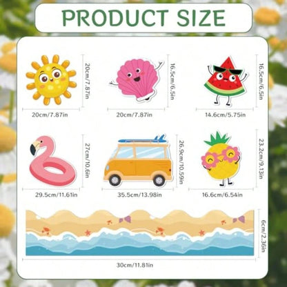 Summer Bulletin Board Decorations- Cruising Into Summer Classroom Decorations Set Beach Paper Cutouts Bulletin Board Decor School Office Wall Decor Supplies