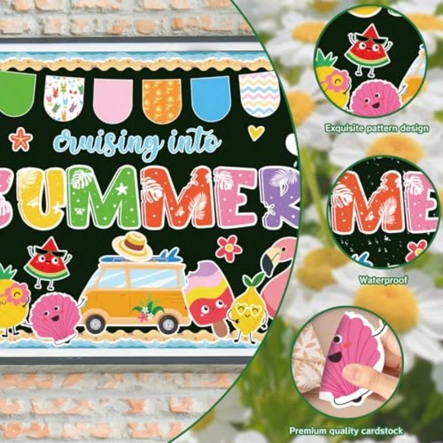 Summer Bulletin Board Decorations- Cruising Into Summer Classroom Decorations Set Beach Paper Cutouts Bulletin Board Decor School Office Wall Decor Supplies