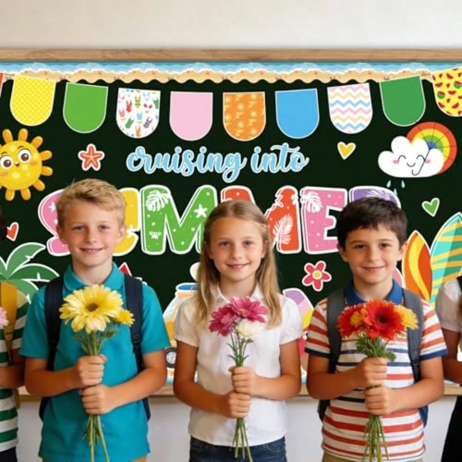 Summer Bulletin Board Decorations- Cruising Into Summer Classroom Decorations Set Beach Paper Cutouts Bulletin Board Decor School Office Wall Decor Supplies