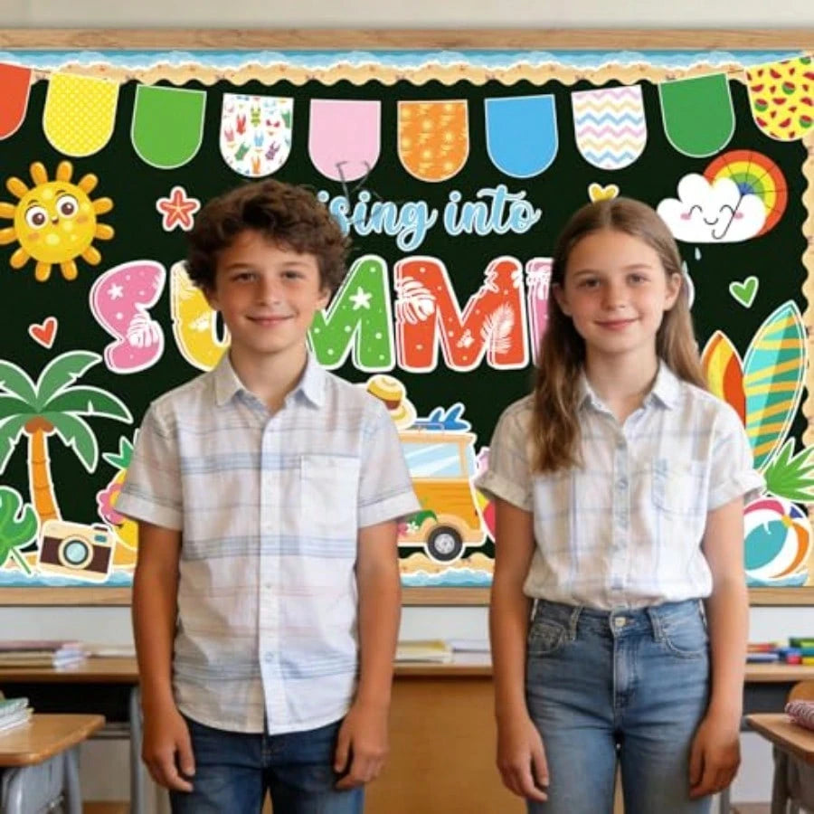 Summer Bulletin Board Decorations- Cruising Into Summer Classroom Decorations Set Beach Paper Cutouts Bulletin Board Decor School Office Wall Decor Supplies