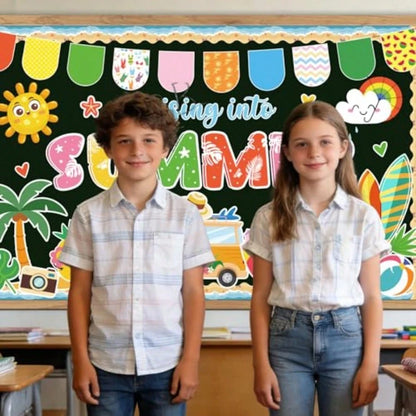 Summer Bulletin Board Decorations- Cruising Into Summer Classroom Decorations Set Beach Paper Cutouts Bulletin Board Decor School Office Wall Decor Supplies