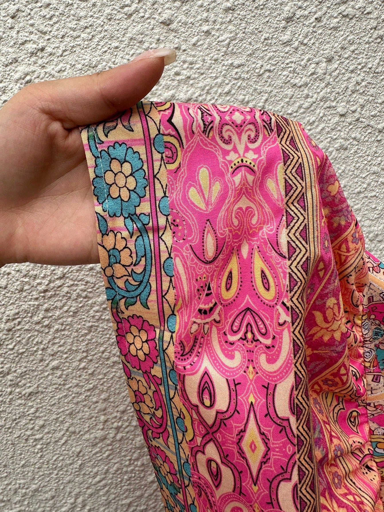 Sunnyshic Paisley Print Boho Style Long Skirt With Layered Ruffles Hem, Waistband, Elegant Ladies Summer Casual/Beach Skirt