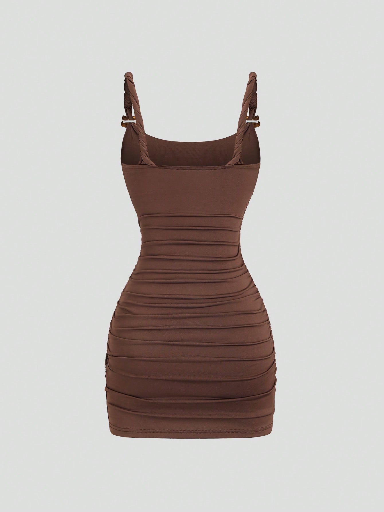 Sweetra European And American New Summer Outing Outfit Twisted Rope Fashion Metal Buckle Hot Girl Street Style Slimming Flattering Daily Commute Versatile Mini Dress