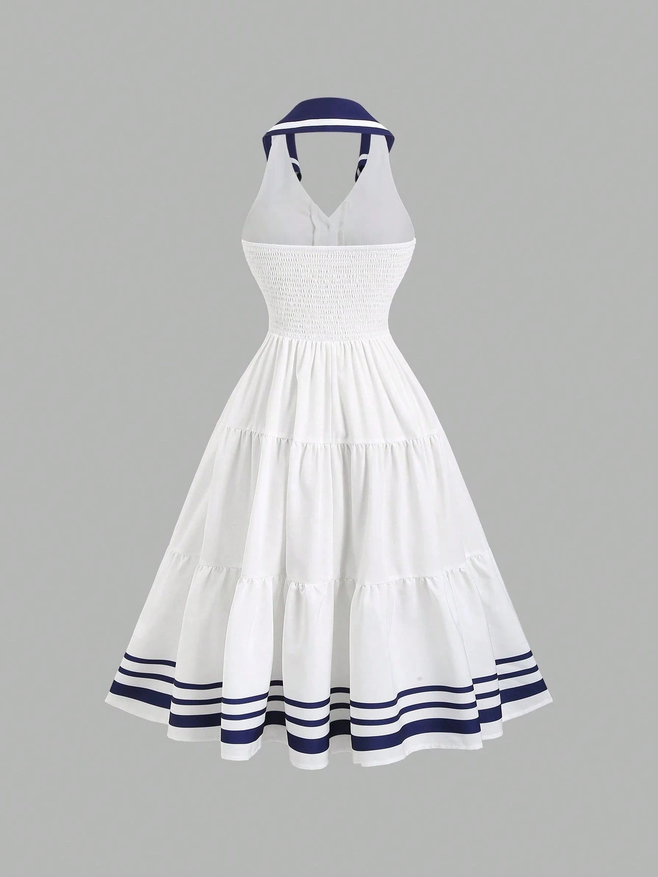Sweetra New Spring/Summer Women's Dress With Design Elements, Retro Chic Vibe, Fitted Silhouette, Elegant Academic Style, Versatile & Comfortable, White Color