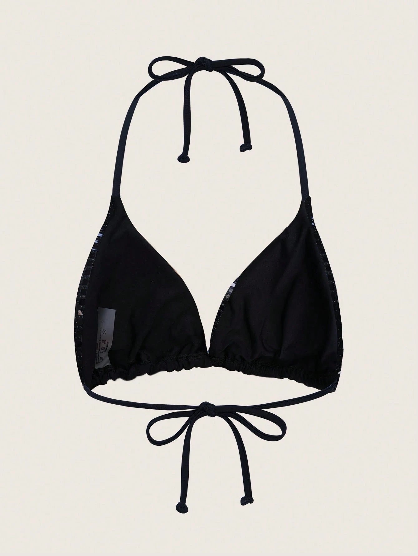 Sweetra Summer Beach Sequin V-Neck Halter Tie Bikini Top